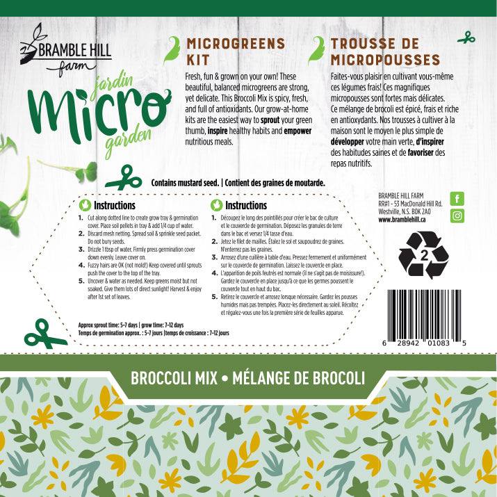 Broccoli Mix package back